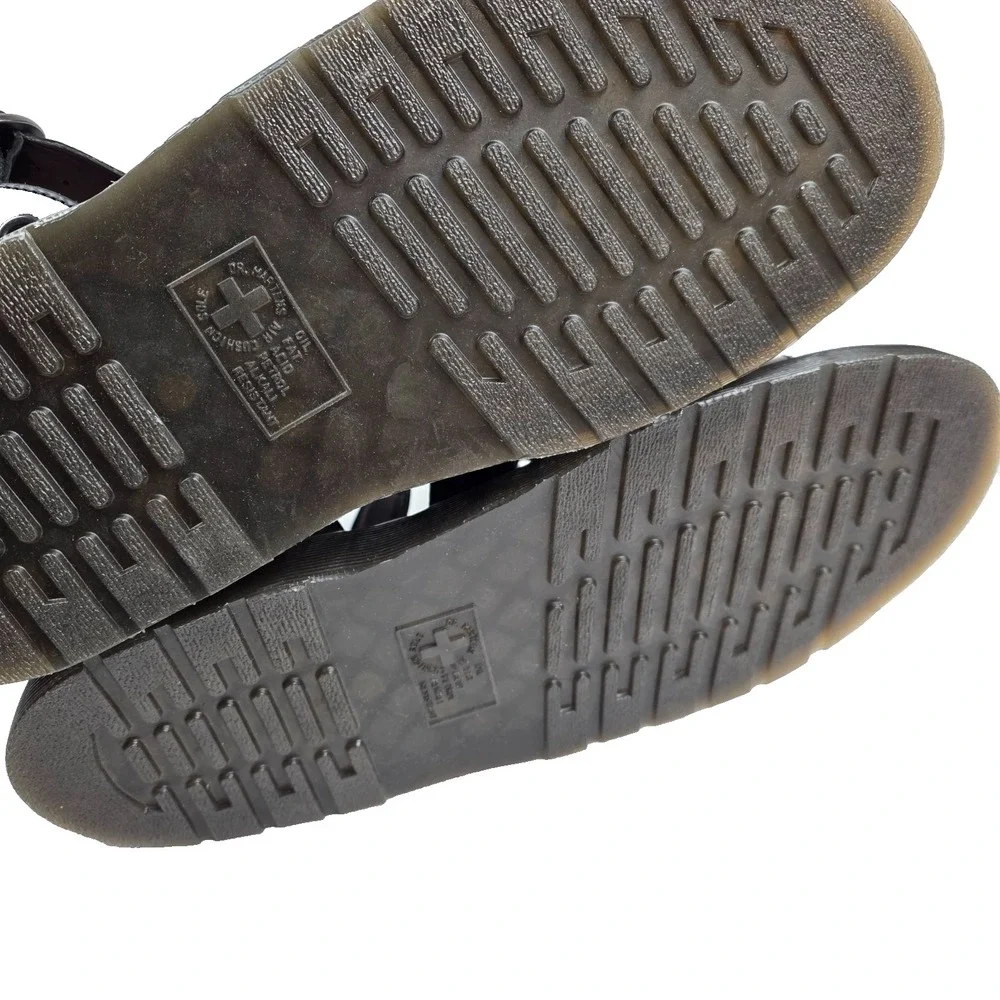 Dr Martens Gryphon Grommet Hardware Black Leather Sandal Size 13